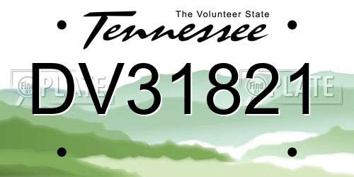 DV31821 Tennessee License Plate
