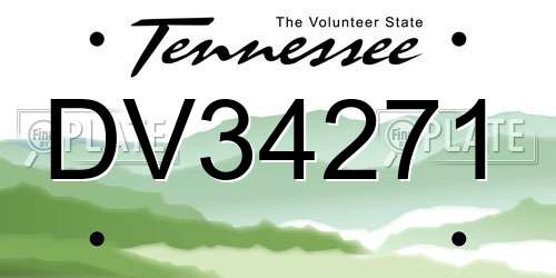 DV34271 Tennessee License Plate