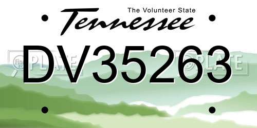 DV35263 Tennessee License Plate
