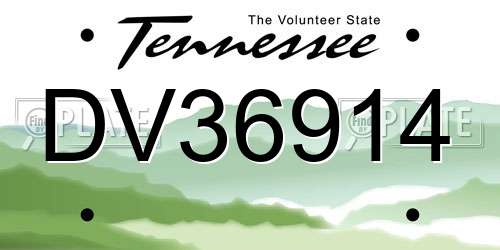 DV36914 Tennessee License Plate