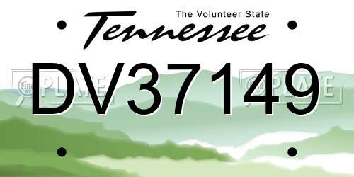 DV37149 Tennessee License Plate