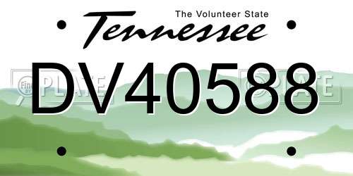 DV40588 Tennessee License Plate