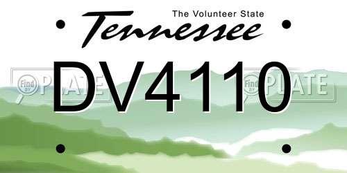 DV4110 Tennessee License Plate