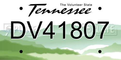 DV41807 Tennessee License Plate