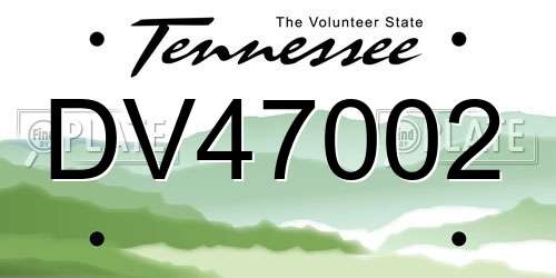DV47002 Tennessee License Plate