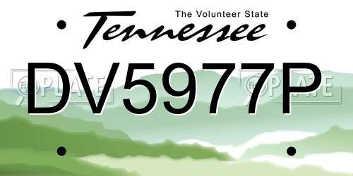 DV5977P Tennessee License Plate