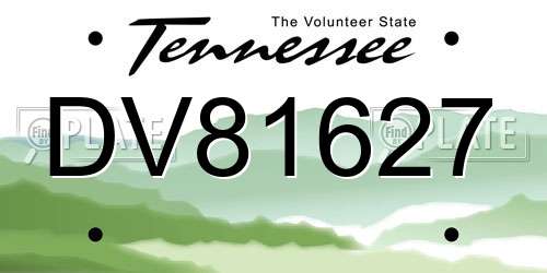 DV81627 Tennessee License Plate
