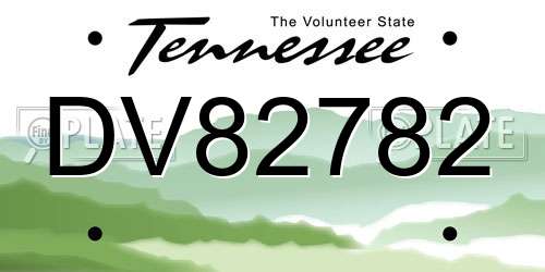 DV82782 Tennessee License Plate
