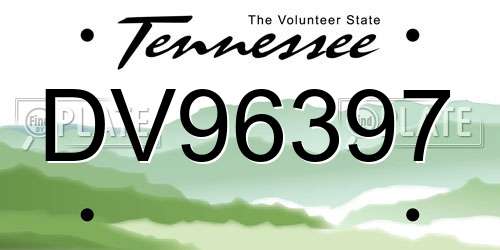 DV96397 Tennessee License Plate