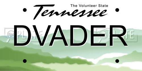 DVADER Tennessee License Plate