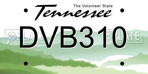 DVB310 Tennessee License Plate