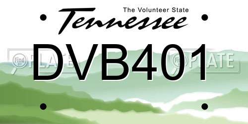DVB401 Tennessee License Plate