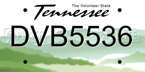 DVB5536 Tennessee License Plate