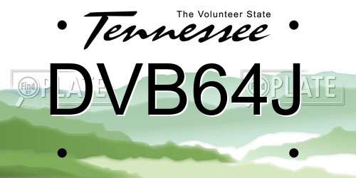DVB64J Tennessee License Plate