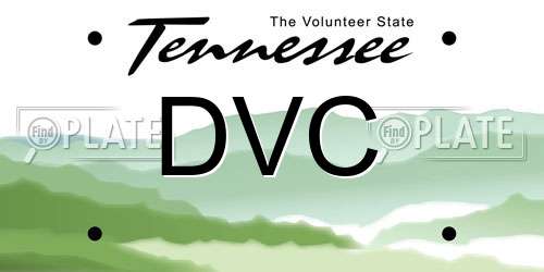 DVC Tennessee License Plate