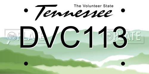 DVC113 Tennessee License Plate