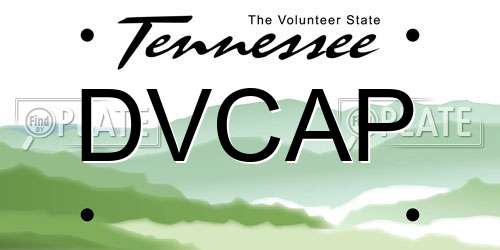 DVCAP Tennessee License Plate