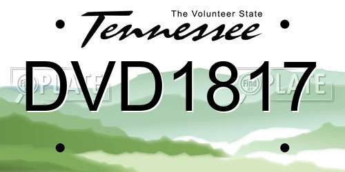 DVD1817 Tennessee License Plate