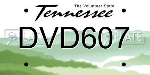 DVD607 Tennessee License Plate