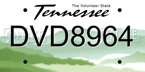 DVD8964 Tennessee License Plate