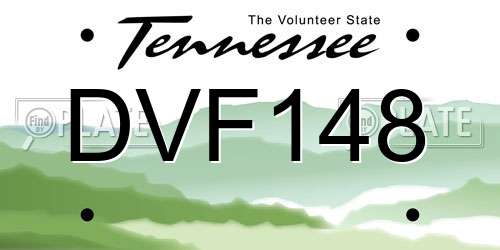DVF148 Tennessee License Plate
