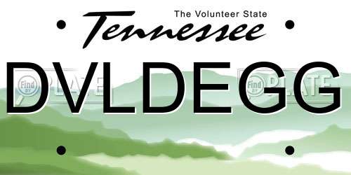 DVLDEGG Tennessee License Plate