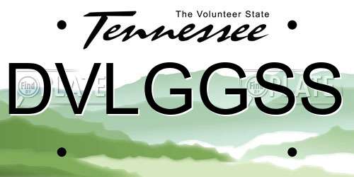 DVLGGSS Tennessee License Plate