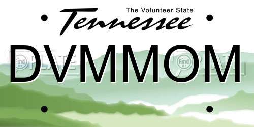DVMMOM Tennessee License Plate