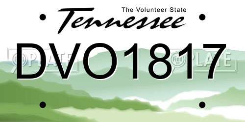 DVO1817 Tennessee License Plate