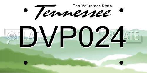 DVP024 Tennessee License Plate