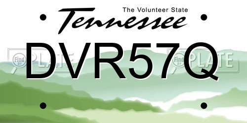 DVR57Q Tennessee License Plate