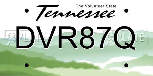 DVR87Q Tennessee License Plate