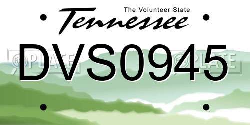 DVS0945 Tennessee License Plate