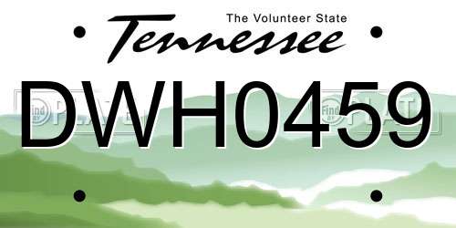 DWH0459 Tennessee License Plate
