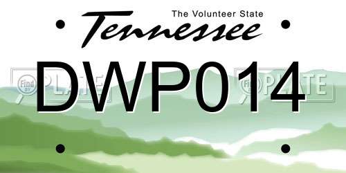 DWP014 Tennessee License Plate