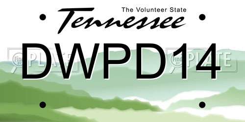 DWPD14 Tennessee License Plate