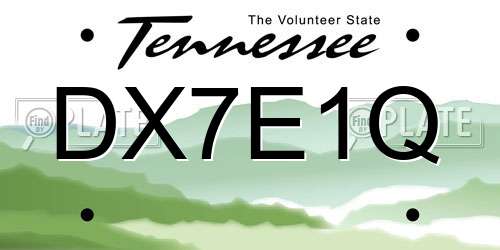 DX7E1Q Tennessee License Plate