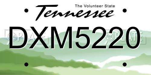 DXM5220 Tennessee License Plate