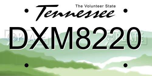 DXM8220 Tennessee License Plate