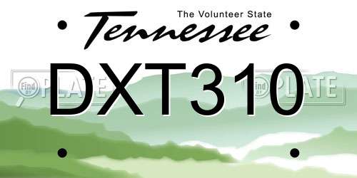 DXT310 Tennessee License Plate