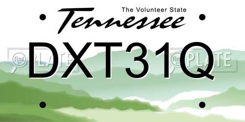 DXT31Q Tennessee License Plate