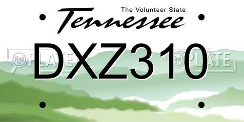 DXZ310 Tennessee License Plate