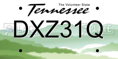 DXZ31Q Tennessee License Plate