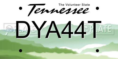 DYA44T Tennessee License Plate