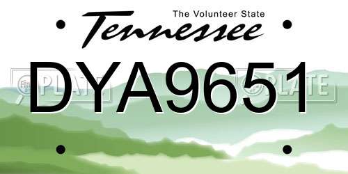 DYA9651 Tennessee License Plate