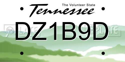 DZ1B9D Tennessee License Plate