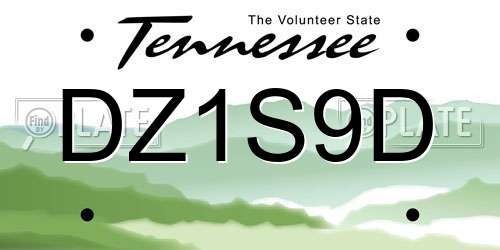 DZ1S9D Tennessee License Plate