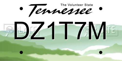 DZ1T7M Tennessee License Plate