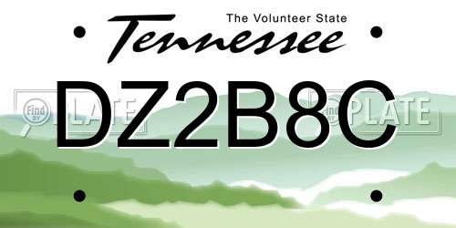 DZ2B8C Tennessee License Plate