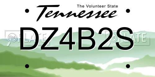 DZ4B2S Tennessee License Plate